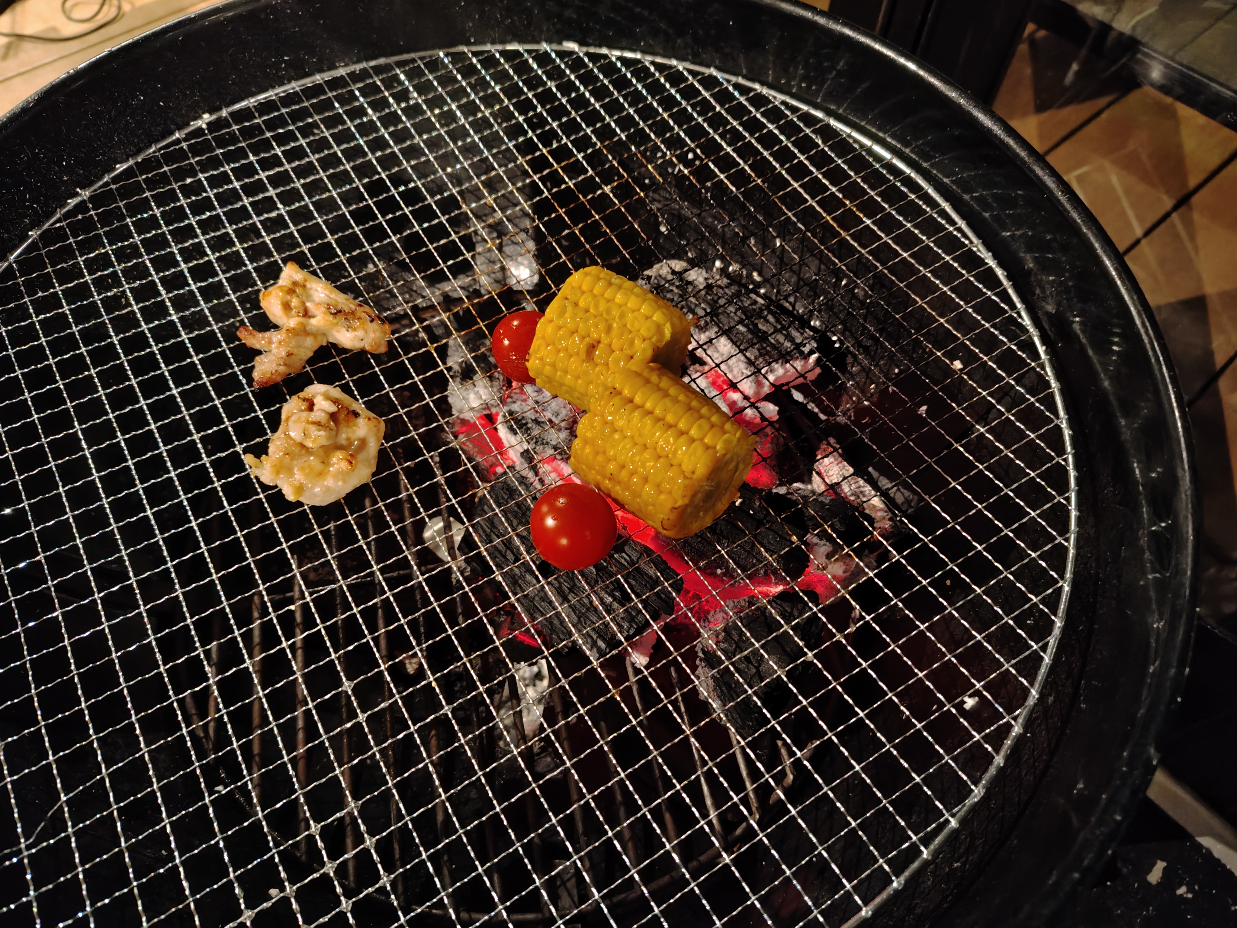 バーベキュー中